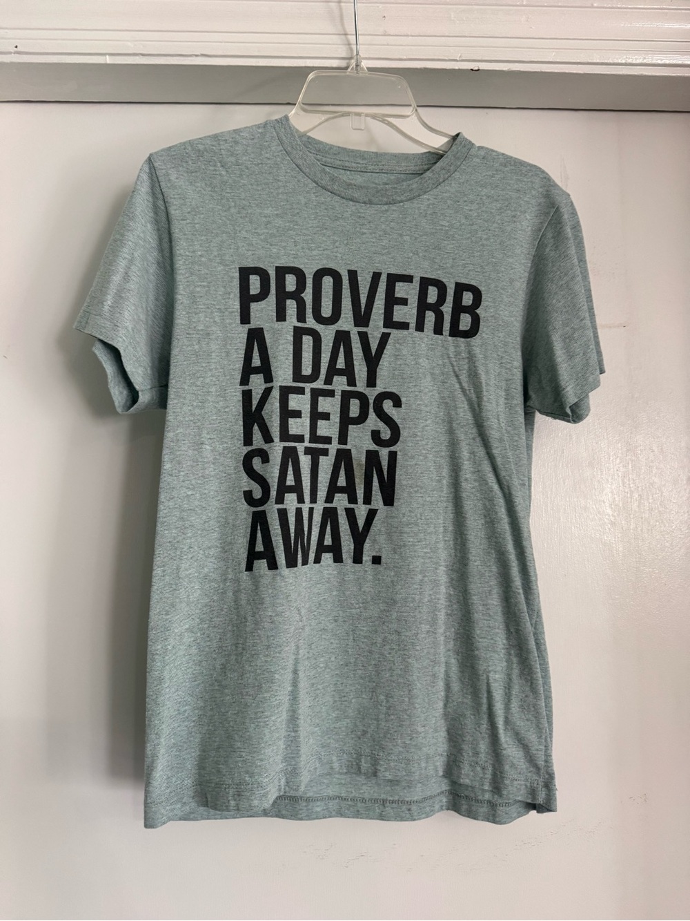 Christian Religious Tshirt Proverb a Day Keeps Satan Away